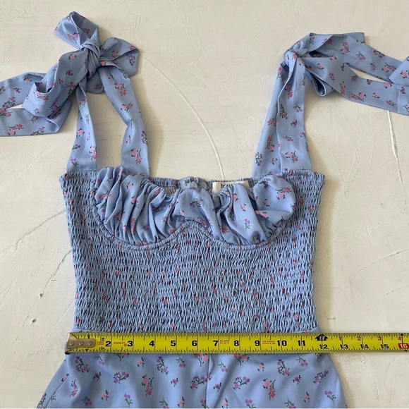 House Of CB ‘Lana’ Jumpsuit Romper Blue Floral Small (Shortened) Size S - Picture 7 of 11